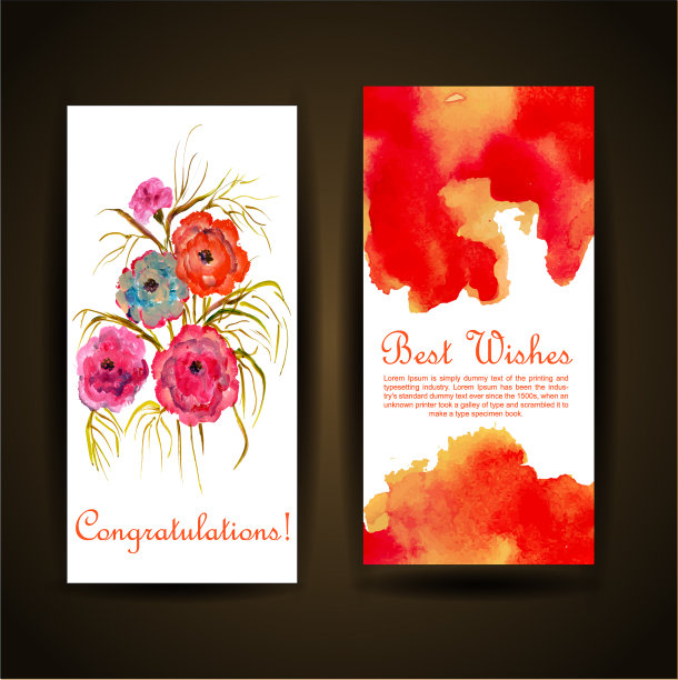 水彩鲜花贺卡图片下载