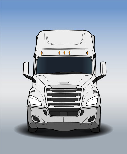 美国拖车黑白素描图片下载