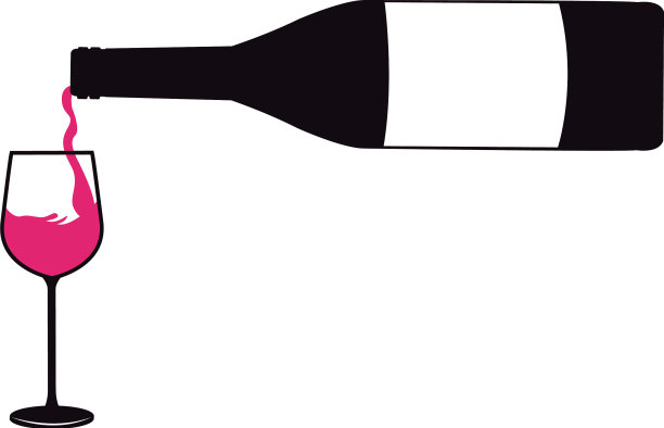 将葡萄酒倒入玻璃杯饮料中的瓶子图片下载