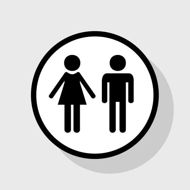 男女标志扁平黑色图标图片下载