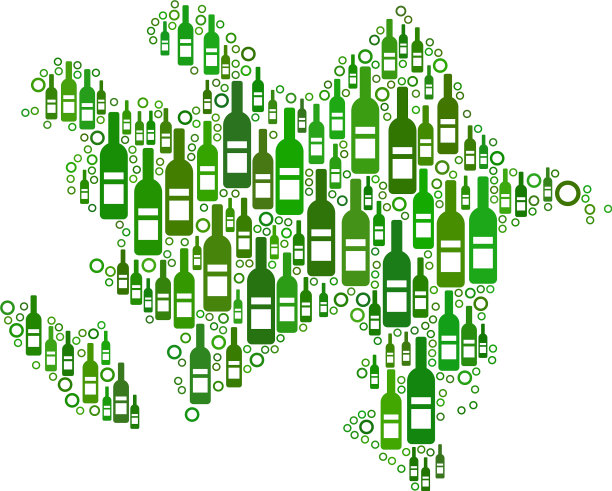 阿塞拜疆地图组成的酒瓶和图片下载