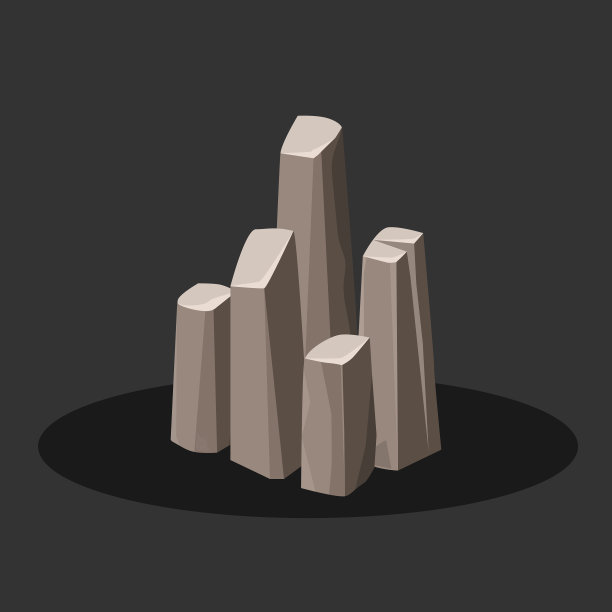 岩石石头图标岩石在等角图像图片下载