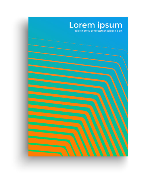 蓝色和橙色的几何横幅图片下载