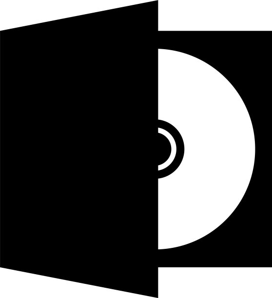 CD DVD光盘在方框中的平面图标图片下载