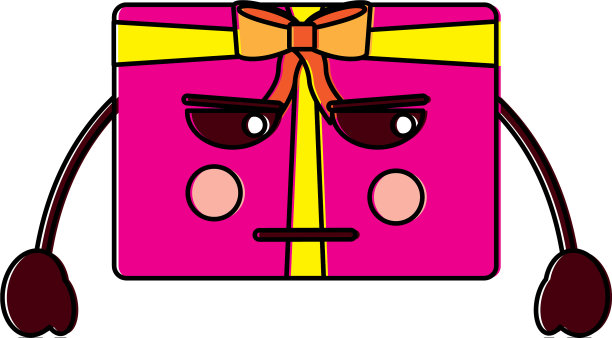 礼盒愤怒侧眼表情符号形象图片下载