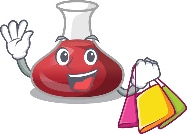 购物美味的红酒与卡通酒瓶图片下载