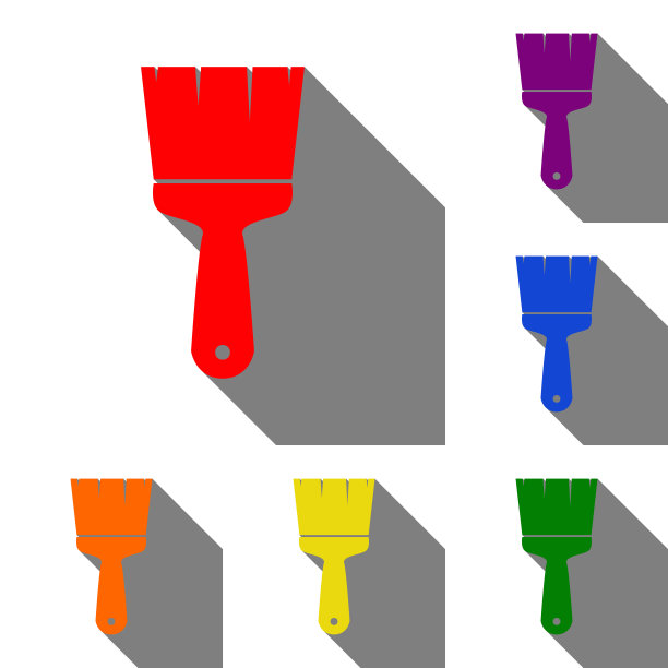 刷子标志设置为红橙色图片下载