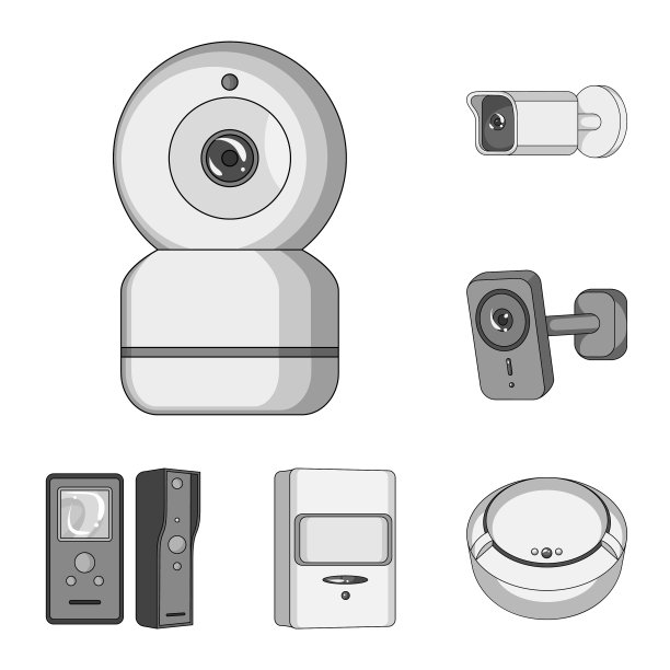 闭路电视和摄像机标志集图片下载