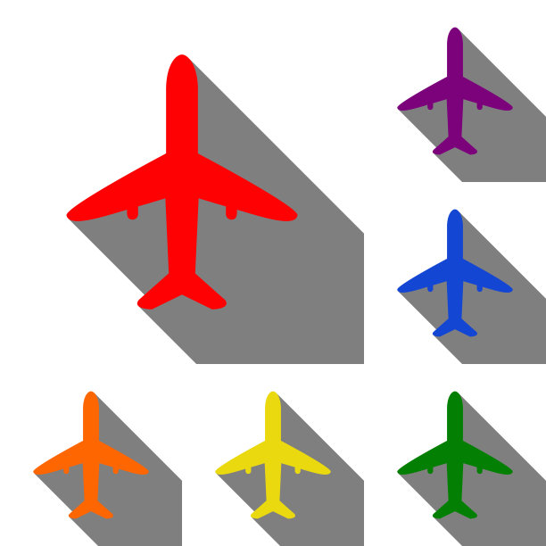 飞机标志设置为红橙色图片下载