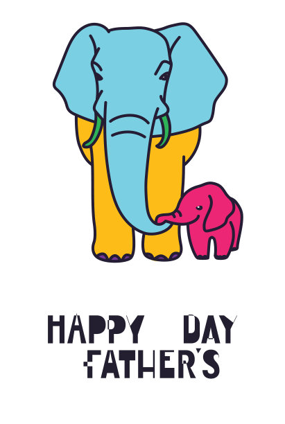 祝爸爸和小动物们父亲节快乐图片下载