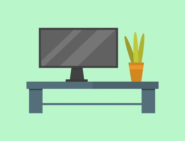 电视房桌子平孤立图片下载