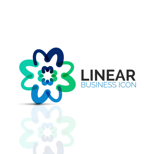 抽象的花或星形线形细线图标图片下载