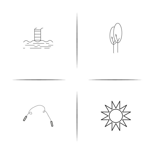 运动健身和娱乐简单的线性图标图片下载