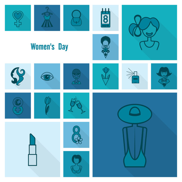妇女节图标集图片下载
