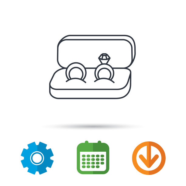 结婚戒指象征珠宝与钻石标志图片下载