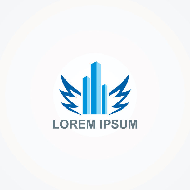 带翅膀的建筑线条商业Logo图片下载
