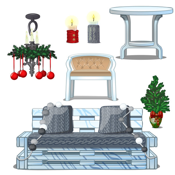 一套卡通风格的传统元素图片下载