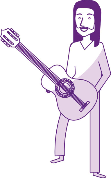 弹吉他的人，嬉皮士的生活方式图片下载