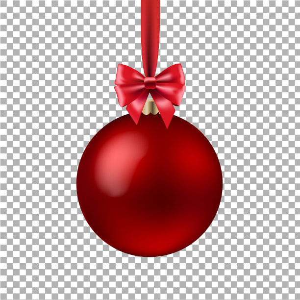 红色圣诞球孤立图片下载