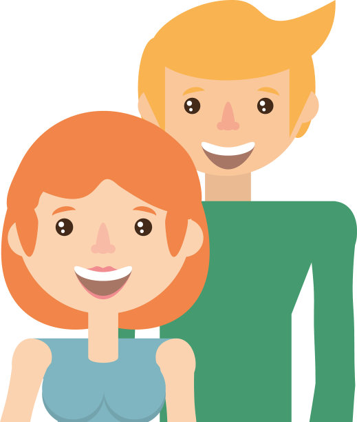 夫妻在一起的可爱形象图片下载