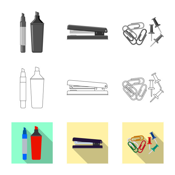 设计办公用品图标集图片下载