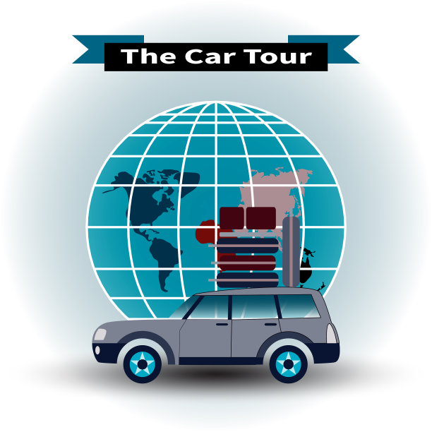 汽车环游世界的概念图片下载