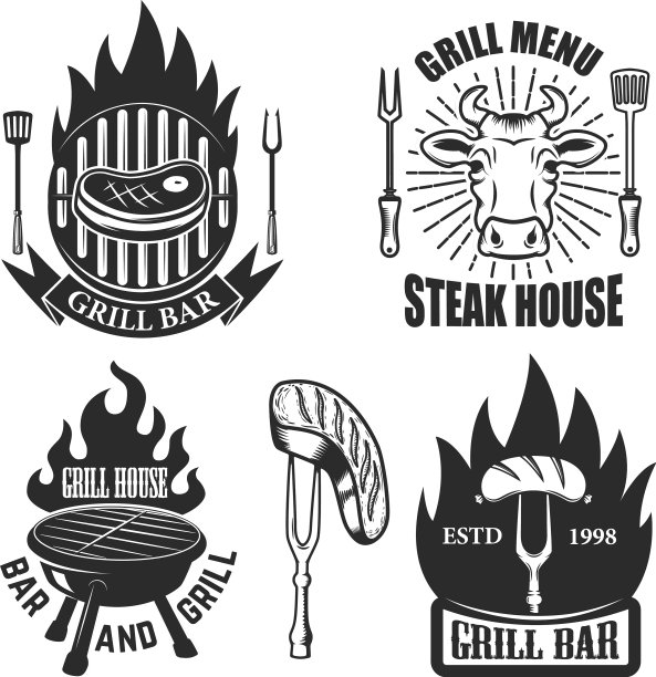 烤肉店标志烤肉图案素材图片下载
