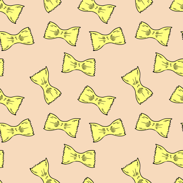 无缝图案的意大利面在卡通风格图片下载