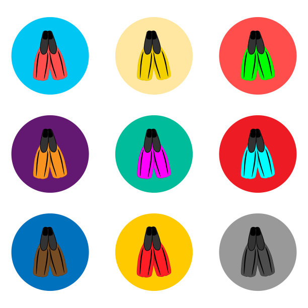 图标为设置符号橡胶脚蹼图片下载