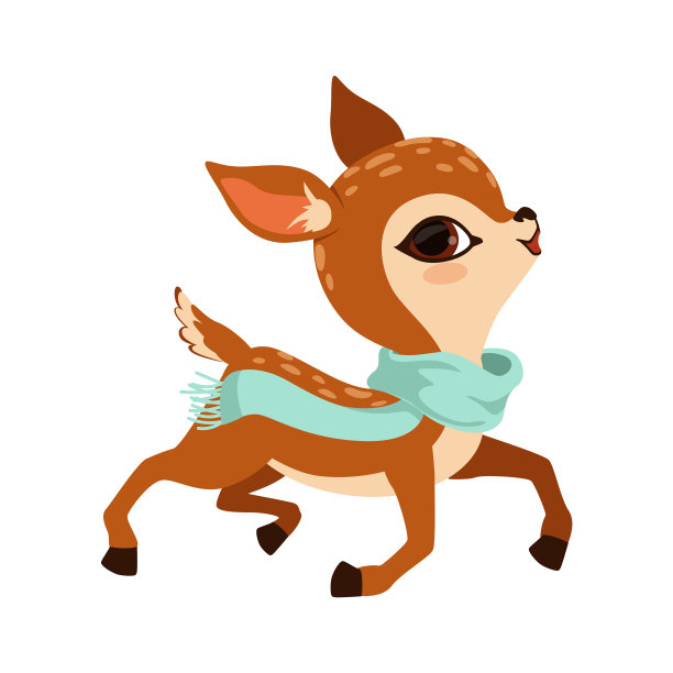 可爱的小鹿字耳环浅蓝色围巾图片下载