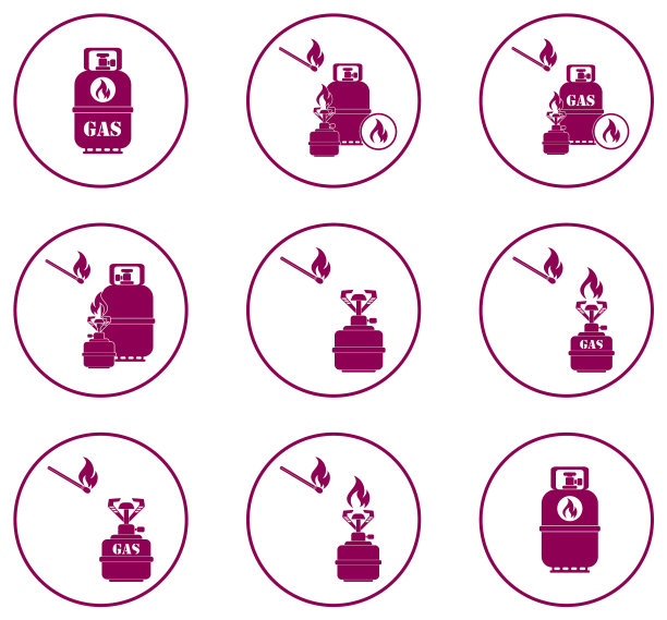 露营炉和煤气瓶图标图片下载