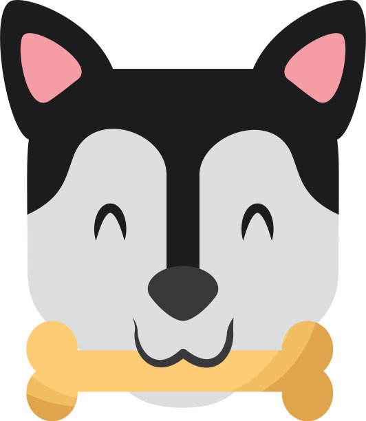 可爱的狗吉祥物和骨头图片下载