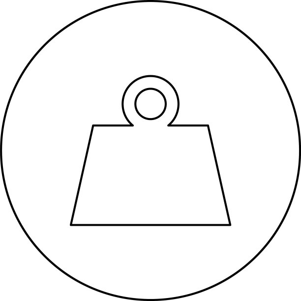 圆形黑色轮廓的重量图标图片下载