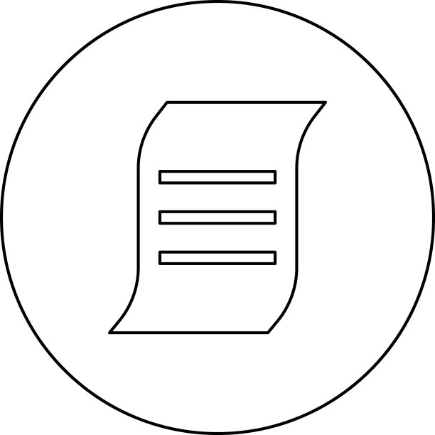 圆形黑色轮廓文档图标图片下载