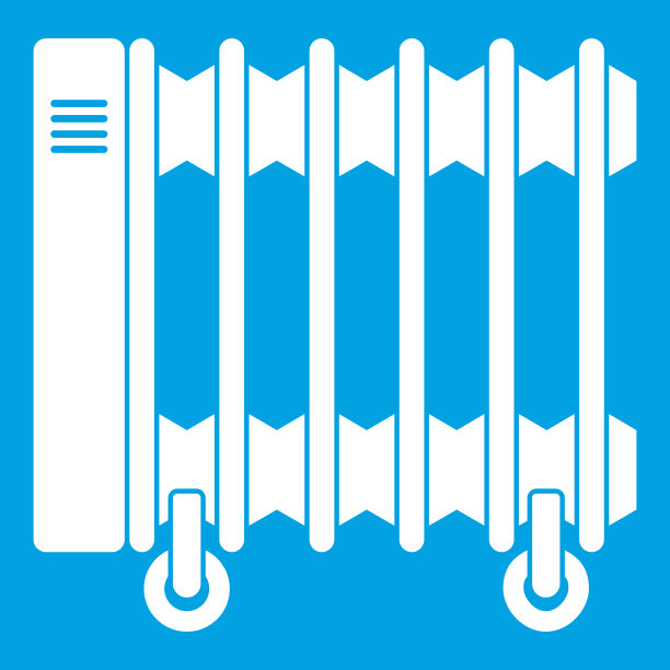 油电加热器车轮图标白色图片下载