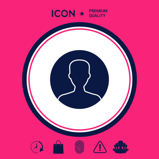 圆形轮廓图图标中的用户图标符号图片下载