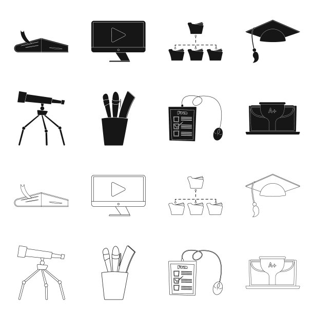 教育和学习标志集的设计图片下载