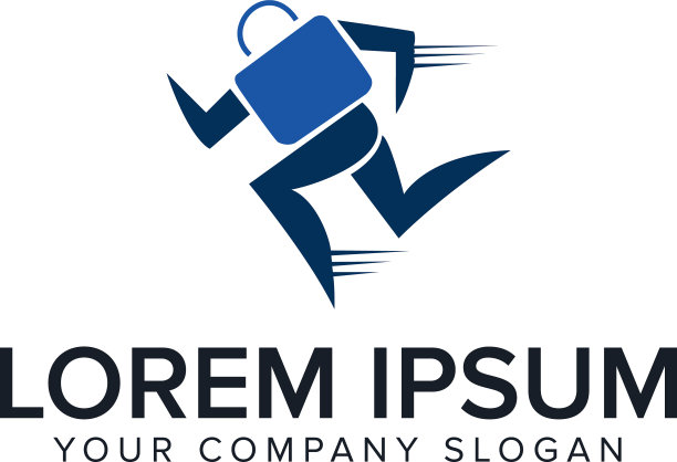 跑步袋企业财务标志设计理念图片下载