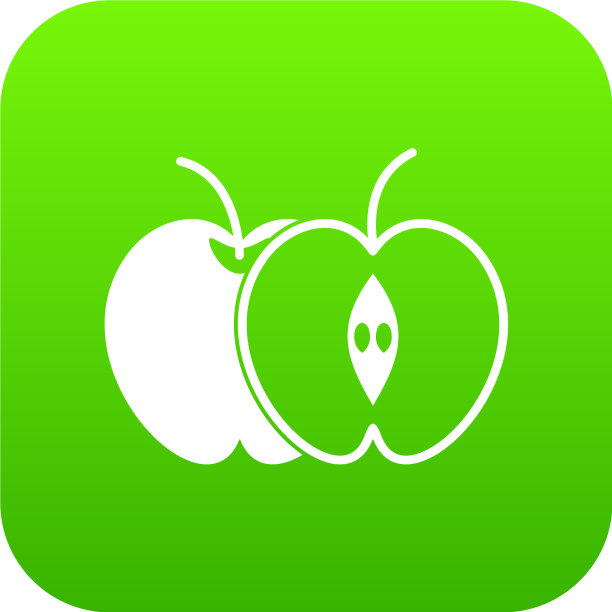 整个苹果和半图标数字绿色图片下载