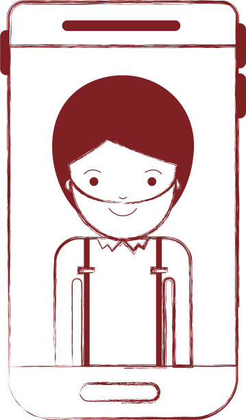 智能手机男人的头像，留着短发图片下载