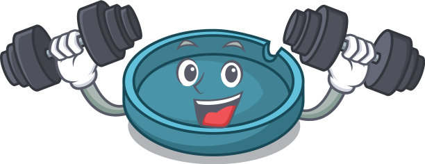 健身烟灰缸人物卡通风格图片下载