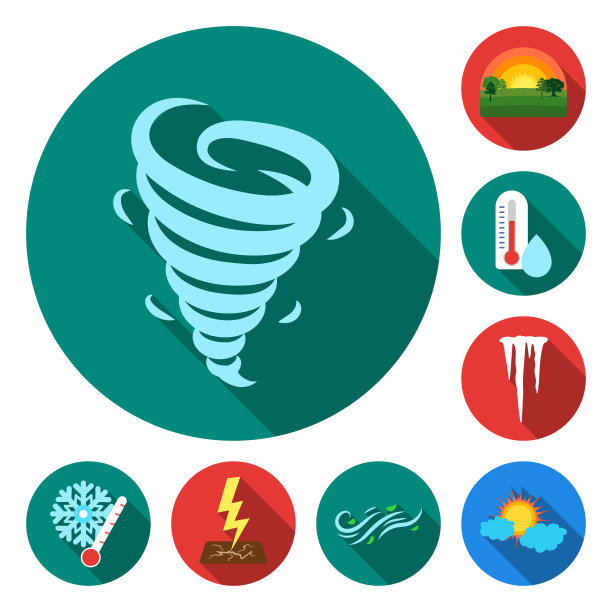 不同的天气平面图标集合图片下载