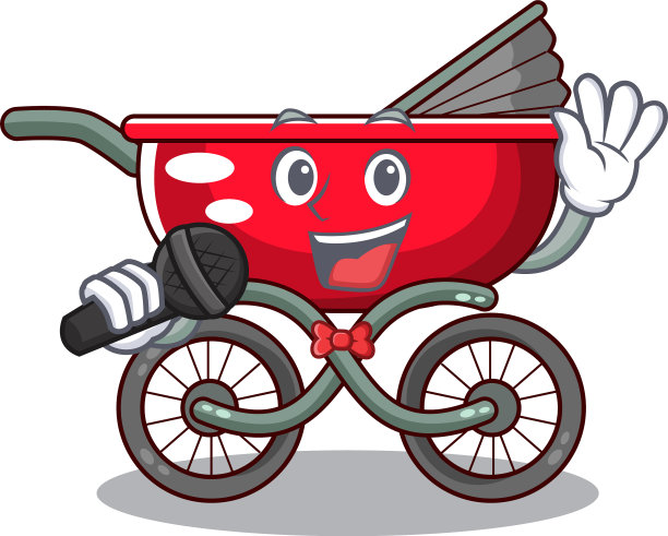 唱着婴儿坐在婴儿车里的卡通图片下载