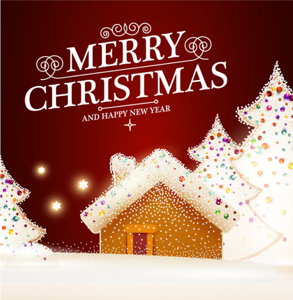 圣诞快乐可爱的背景与姜饼图片下载