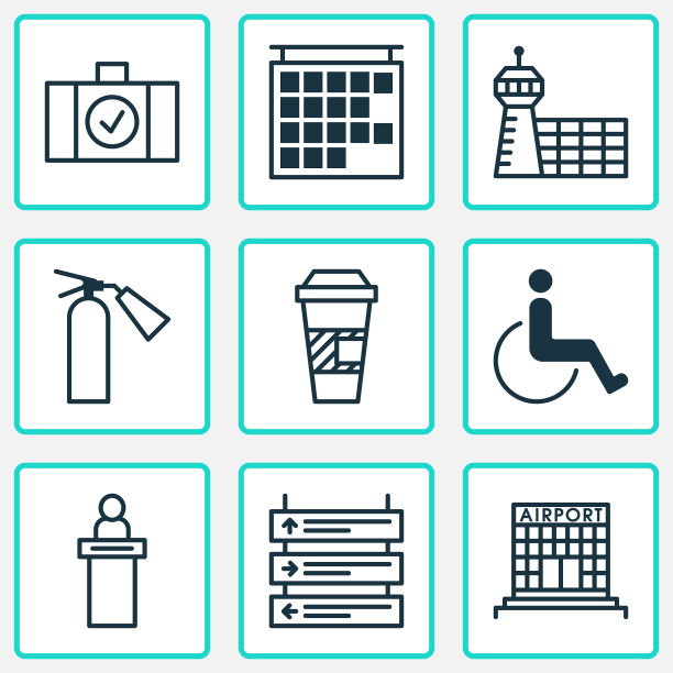 旅行图标集包括图标，如火图片下载