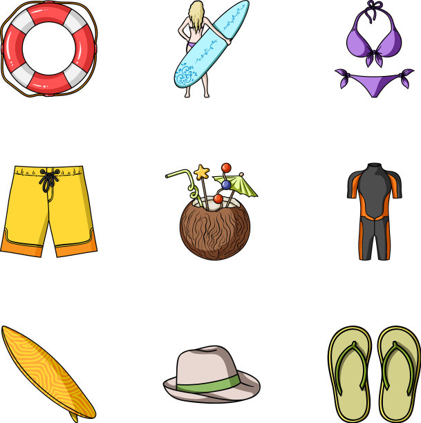 一组以海滩为主题的图片图片下载