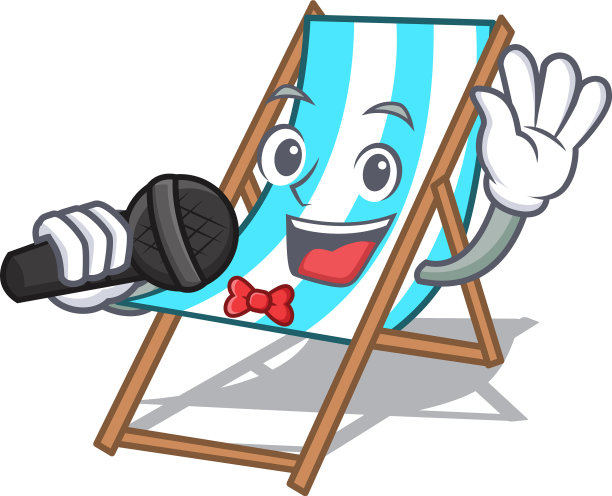 唱歌的沙滩椅吉祥物卡通图片下载