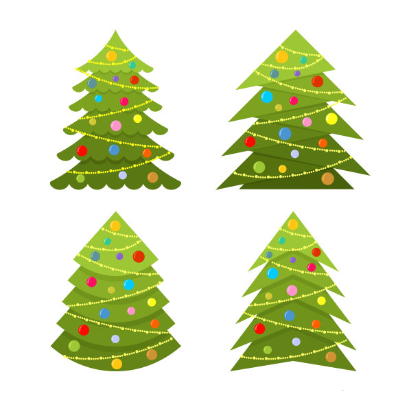 一套装饰圣诞树图片下载