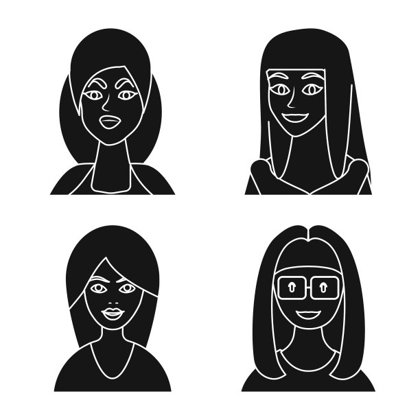 孤立对象化身和职业标志设置图片下载