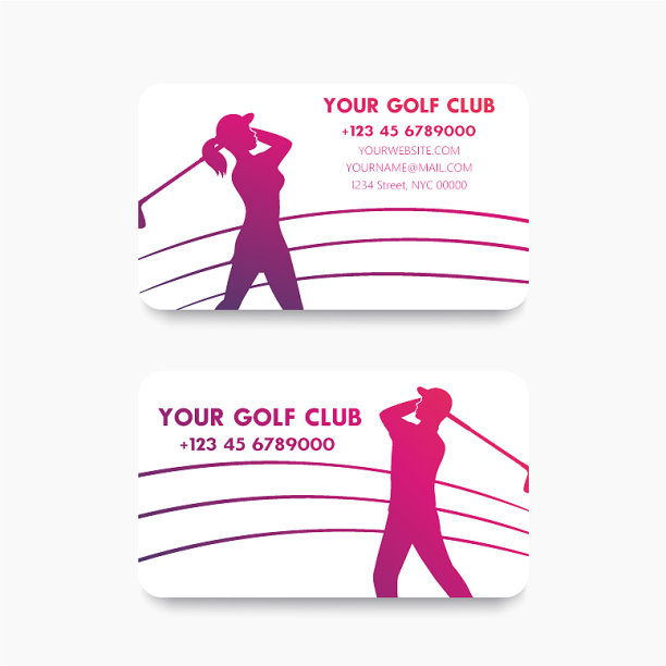 高尔夫球杆名片设计与高尔夫球手图片下载